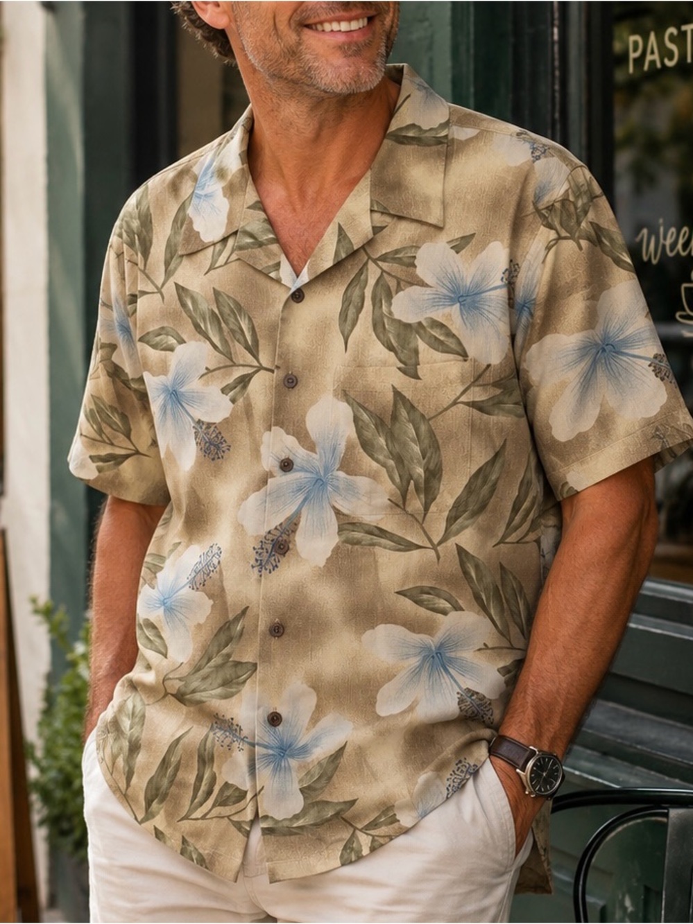 Reyn Spooner XL  100% Silk Tropical Floral Hawaiian Button-Up Shirt